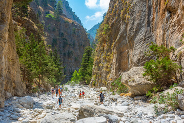 Samaria gorge at Greek island Crete
