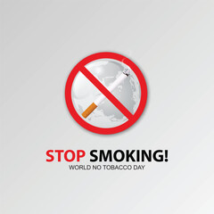 Concept of No smoking and World No Tobacco Day. Stop Smoking. May 31st World No Tobacco Day. No Smoking Day Awareness. Poison of cigarette. Vector. Illustration