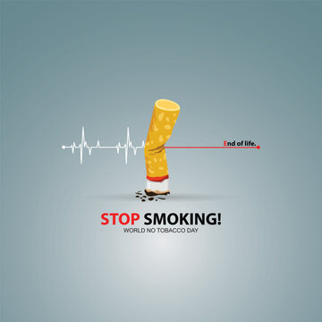 Stop Smoking. May 31st World No Tobacco Day. No Smoking Day Awareness. Poison of cigarette. Vector. Illustration