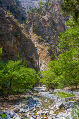 Samaria gorge at Greek island Crete