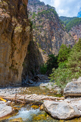 Creek at Samaria gorge at Greek island Crete