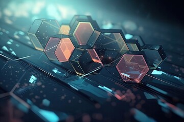 Futuristic Dreamy Geometric Artwork featuring Interconnected Overlapping Circles using Generative AI