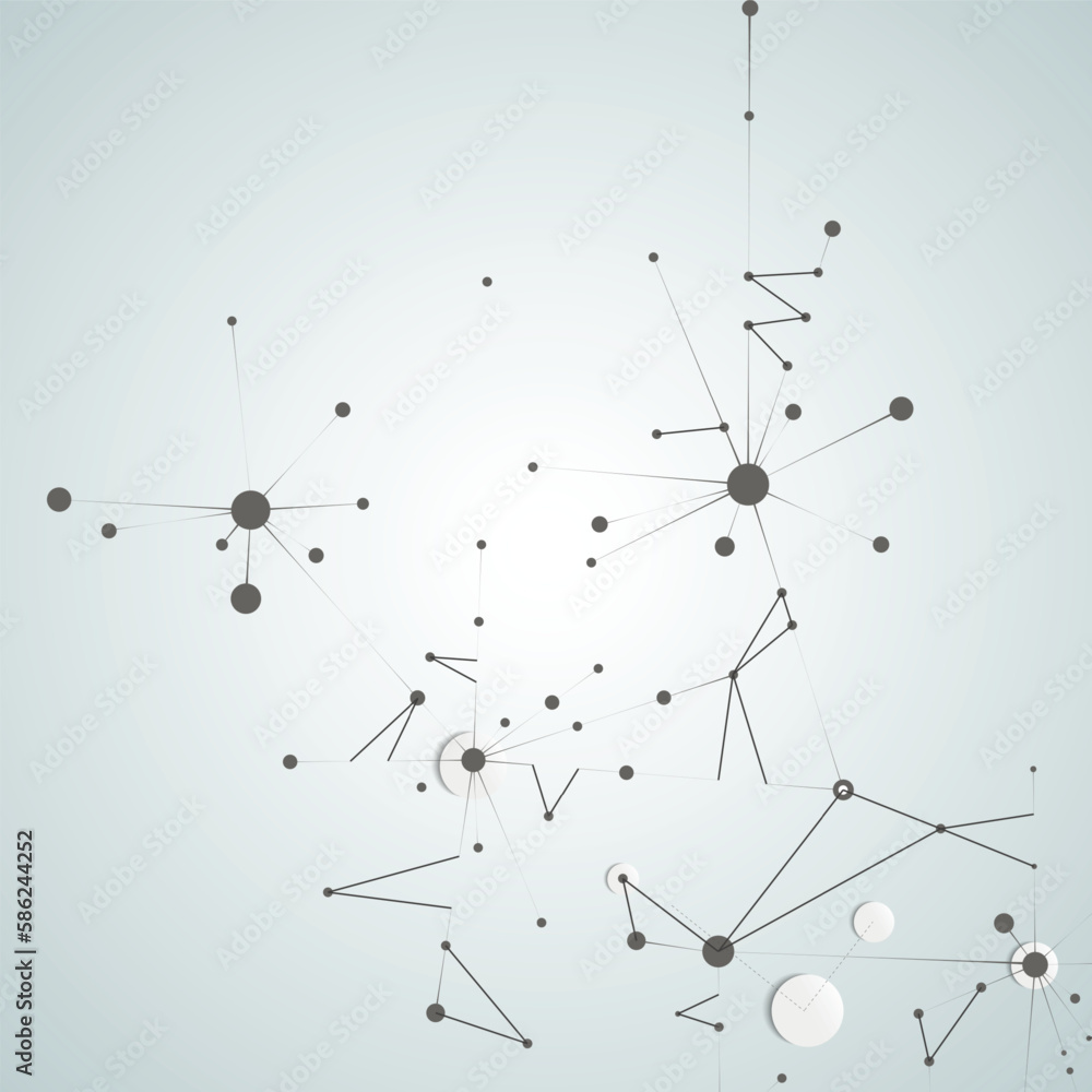 Poster Vector connect lines and dots. Plexus background. Banner template for technology