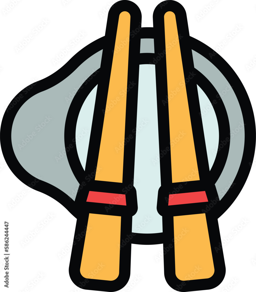 Poster chopsticks icon. outline chopsticks vector icon for web design isolated on white background color fl