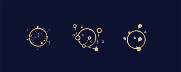 Gold circle logo vector abstract image constellation Ursa Major in outer space © Muhammad Muhdi