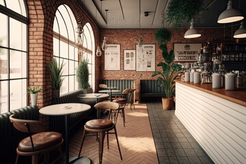 Naklejka premium Interior of a modern cafe