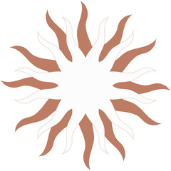 Sun, mandala, Flower element. Design icon