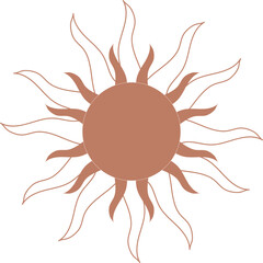 Sun, mandala, Flower element. Design icon