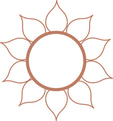 Sun, mandala, Flower element. Design icon