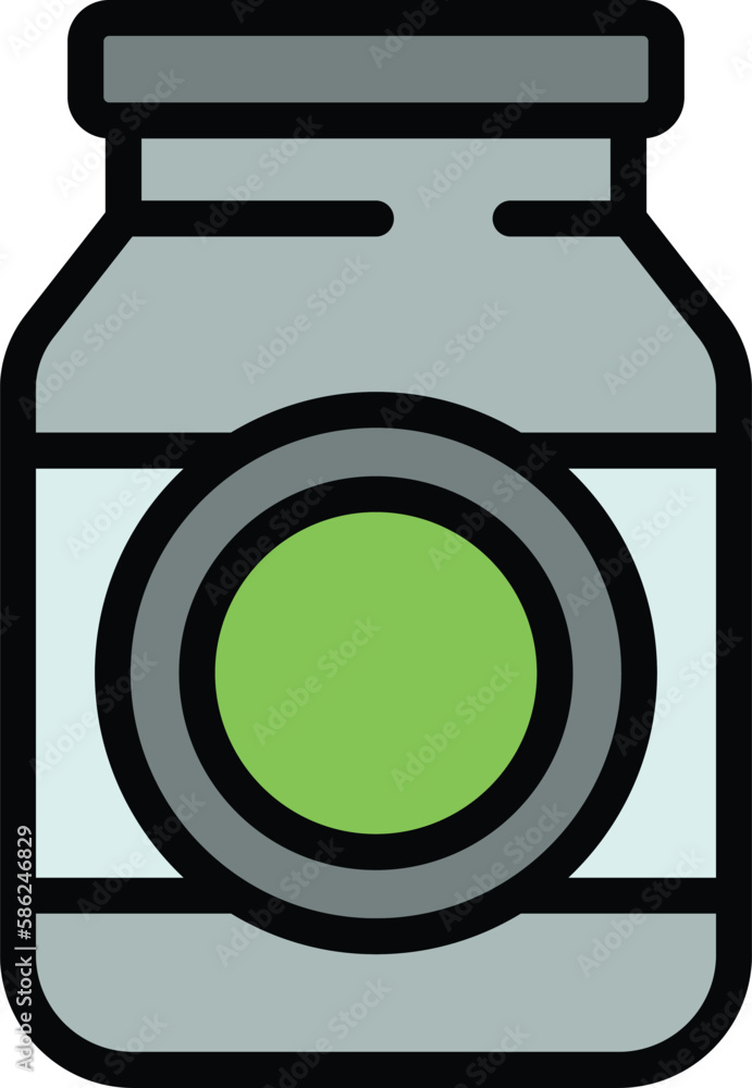 Poster wasabi jar icon. outline wasabi jar vector icon for web design isolated on white background color fl