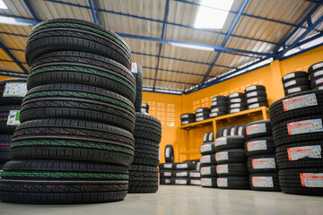 New tire warehouse room in stock There are plenty of them available to replace tires at a service...