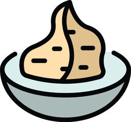 Traditional wasabi icon. Outline Traditional wasabi vector icon for web design isolated on white background color flat