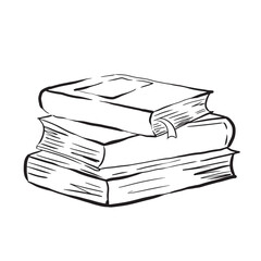 Sketch books, hand drawn book line art