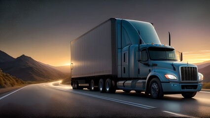 Obraz premium Digital illustration of a futuristic truck, generative AI
