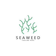 Seaweed vector logo icon illustration design.includes seafood,natural products,florist,ecology,wellness,spa.