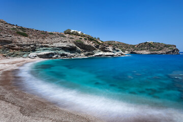 Fototapeta na wymiar Gides beach in Andros island, Greece