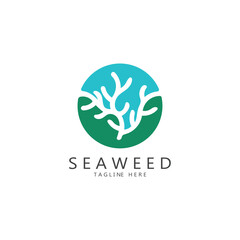 Obraz premium Seaweed vector logo icon illustration design.includes seafood,natural products,florist,ecology,wellness,spa.