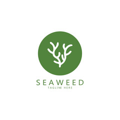 Seaweed vector logo icon illustration design.includes seafood,natural products,florist,ecology,wellness,spa.
