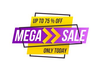 Super mega discounts. Happy new year icon. New year mega sale tag. Winter set vector web banners. Promotional design in flat style. Vector illustration, eps 10.