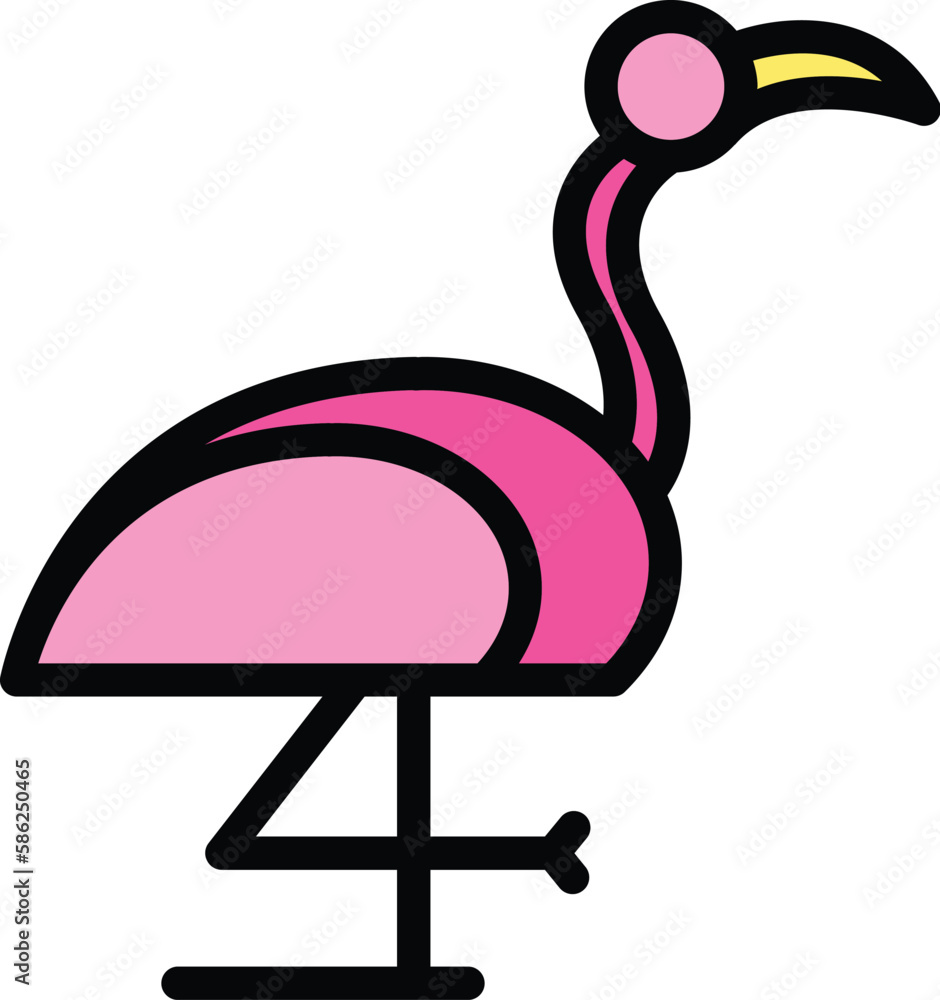 Poster elegance flamingo icon. outline elegance flamingo vector icon for web design isolated on white backg