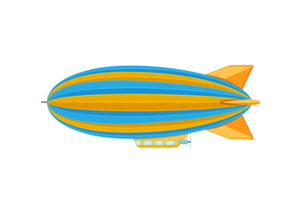 Colorful Airship Vector on White Background. Vector Illustration of Zeppelin Blimp