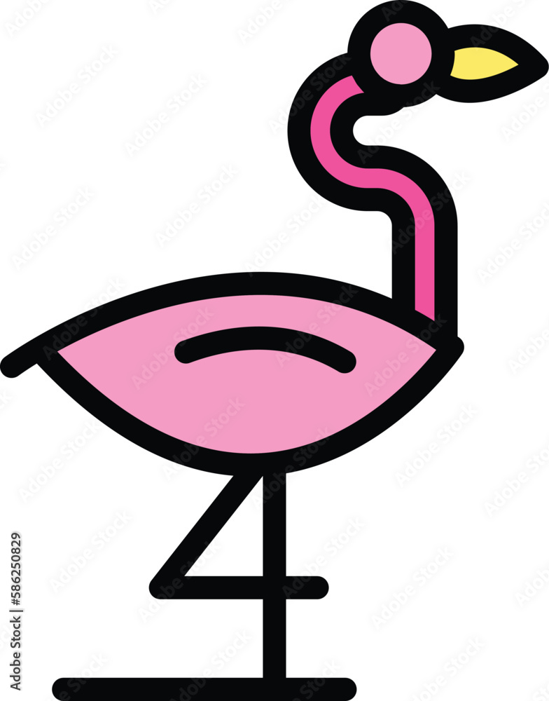 Poster egret flamingo icon. outline egret flamingo vector icon for web design isolated on white background 