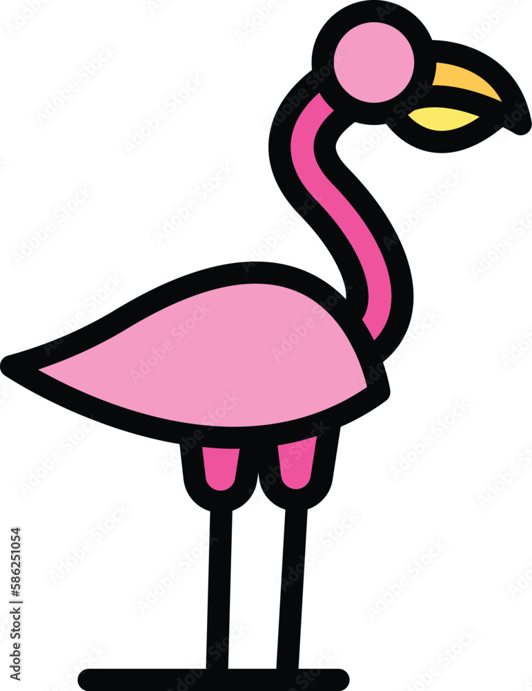 Poster safari flamingo icon. outline safari flamingo vector icon for web design isolated on white backgroun