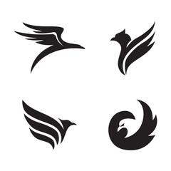 Collection of bird logos of various shapes
