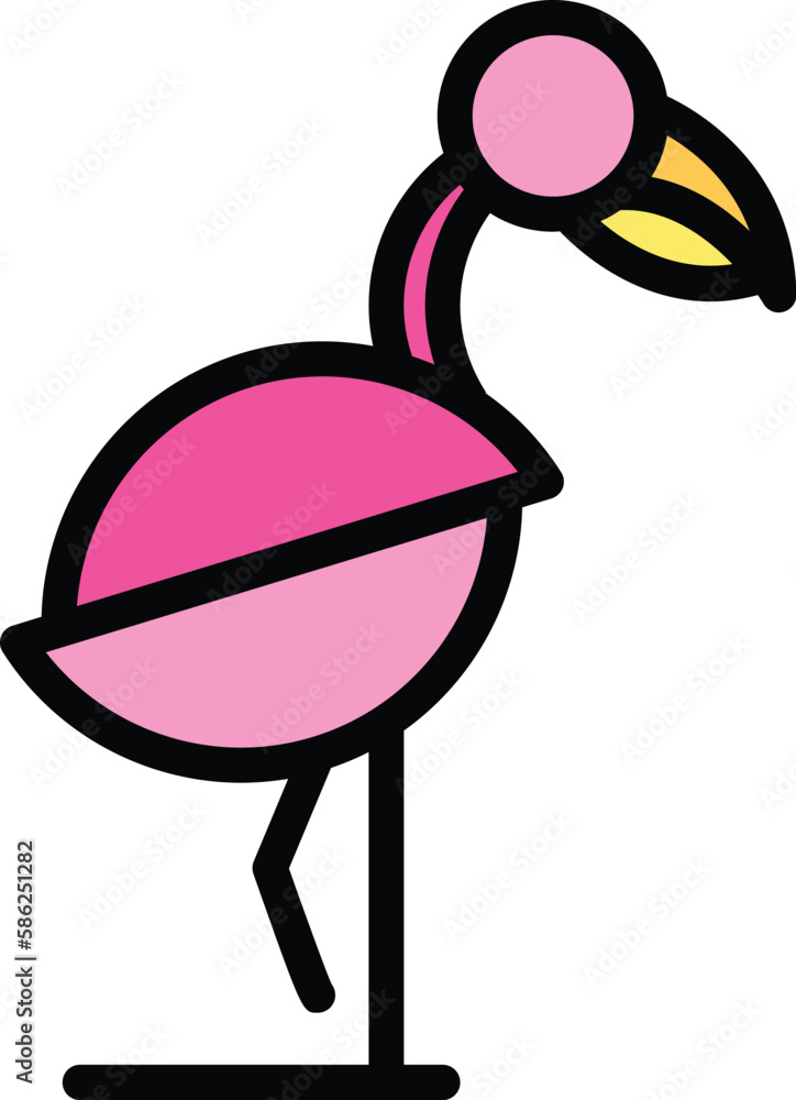 Poster zoology flamingo icon. outline zoology flamingo vector icon for web design isolated on white backgro