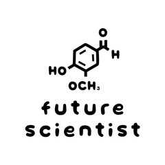 Future Scientist Science Illustration Icon Fun Cute Playful Motivation Black On Clear Background