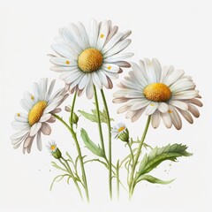 The Charm of Daisy: Stunning Watercolor for Your Creative Projects. AI Generated