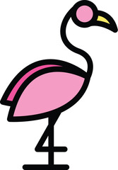 Zoo flamingo icon. Outline Zoo flamingo vector icon for web design isolated on white background color flat