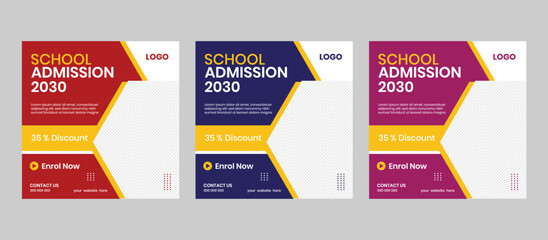 High school admission junior group primary abstract banner concept