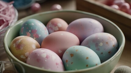 Fototapeta na wymiar Decorating easter eggs