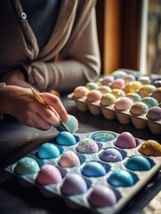 Decorating easter eggs