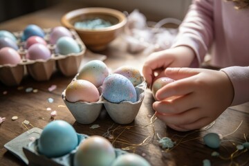 Decorating easter eggs