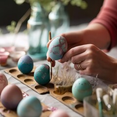 Decorating easter eggs