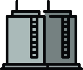 Kerosene storage icon. Outline Kerosene storage vector icon for web design isolated on white background color flat