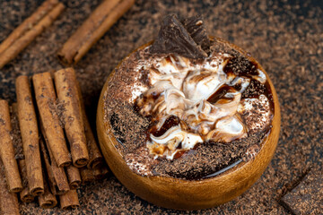 Milk sweet yogurt with bifidobacteria and chocolate