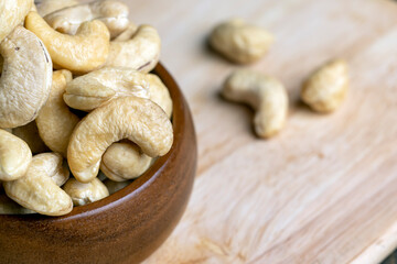 fresh cashew nuts on the table