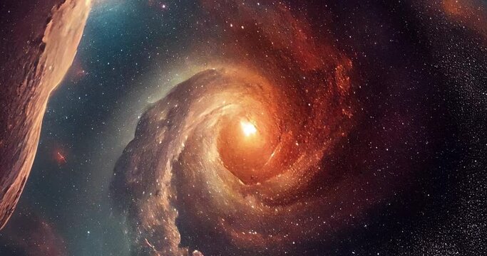 Space clouds drifting around black hole, Bokeh, Beautiful Lighting, Glowing Edges, Stars, Galaxy, Milky Way