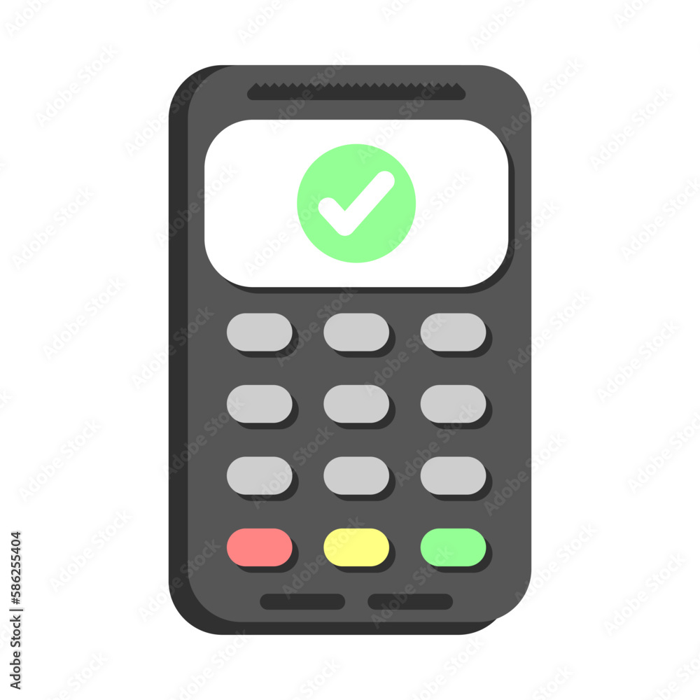 Poster bank terminal vector. pos terminal icon for banking money transactions. contactless payment by card.