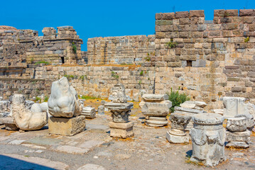 Courtyard of Neratzia Castle at Kos island in Greece
