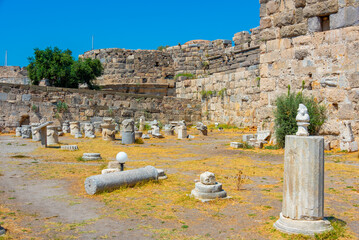 Courtyard of Neratzia Castle at Kos island in Greece
