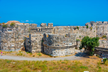 Courtyard of Neratzia Castle at Kos island in Greece
