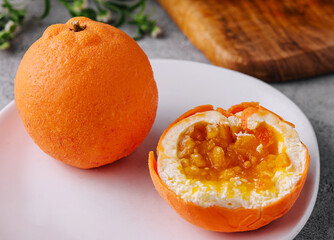 Mousse Cake in Shape of Citrus Mandarin