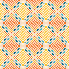 Pattern seamless background vector yellow color style. Aztec fabric pattern.