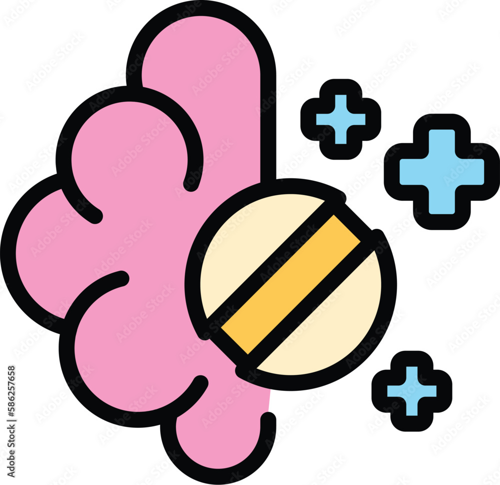 Poster antidepressant brain icon. outline antidepressant brain vector icon for web design isolated on white