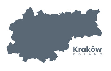 Fototapeta na wymiar Urban Cracow map. Kraków City (Cracovia), Poland borders poster.
