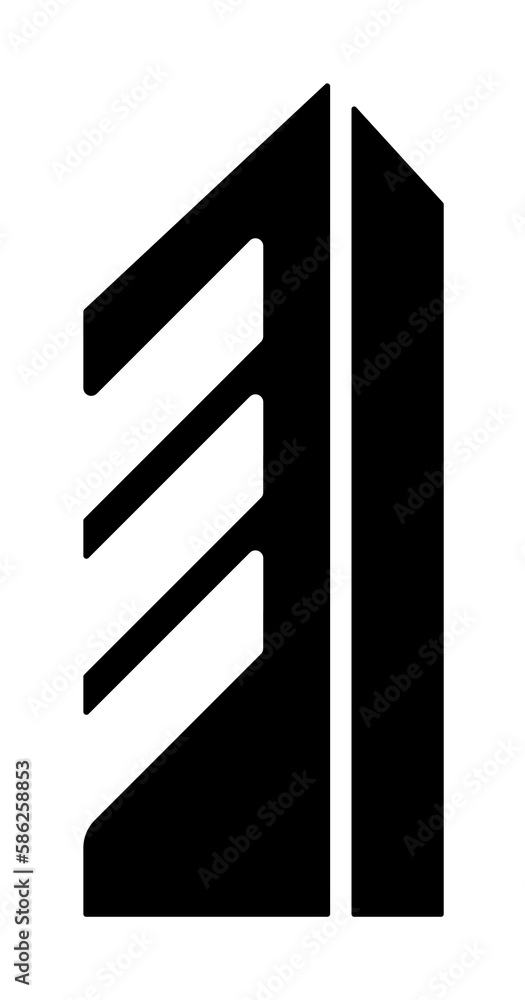 Poster office building icon. element of banking and finance icon for mobile concept and web apps. glyph sty